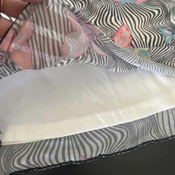 Princess Polly Skirt 2 Zebra Butterflies Mini Black Pink Blue Summer Mesh Slip - Picture 4 of 7